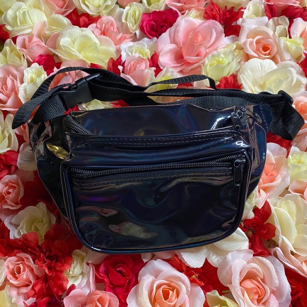 Black Holographic Fanny Pack
